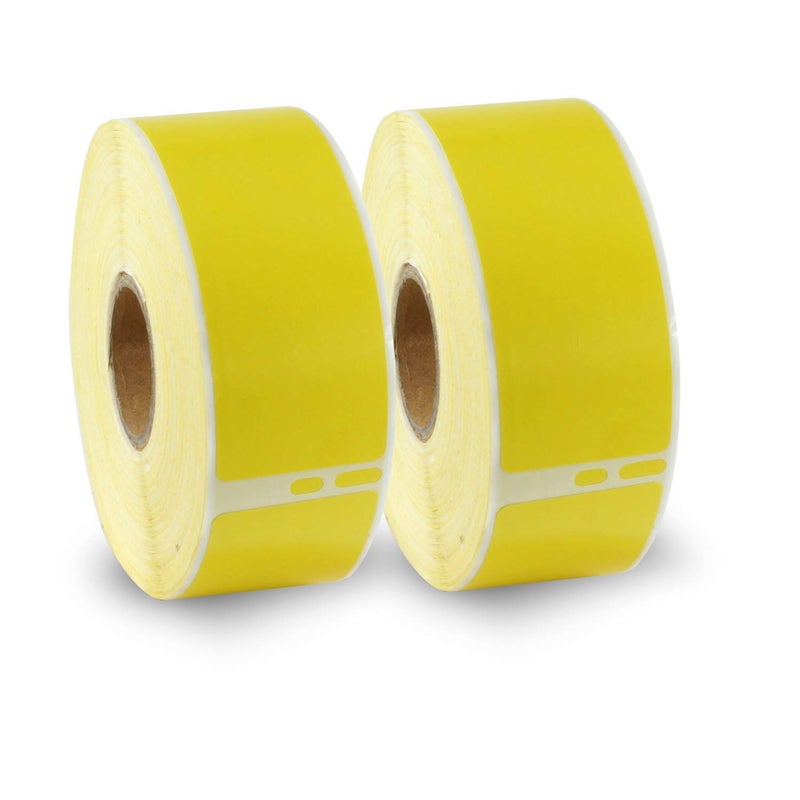BETCKEY - Compatible DYMO 30252 (1-1/8" x 3-1/2") Address & Barcode Labels - Compatible with DYMO Labelwriter 450, 4XL & Zebra Printers[2 Rolls/700 Labels, Yellow] - Image 1